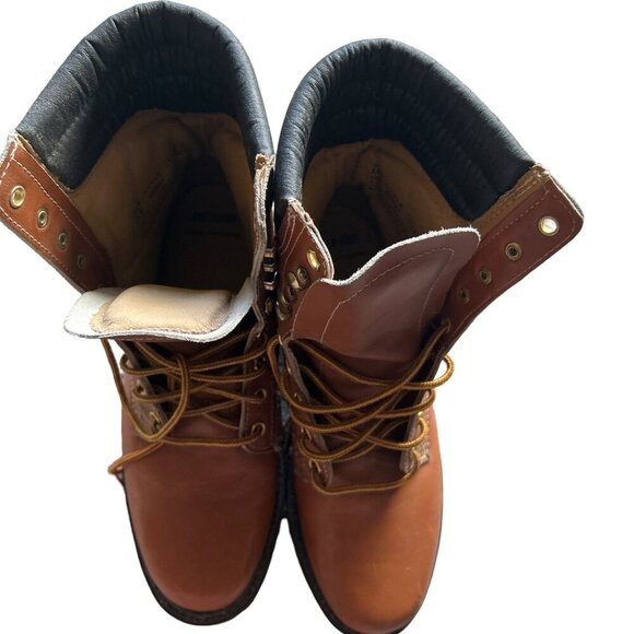 Vintage Sears 86921 Brown Leather Moc Toe Lace Up Work Boots Men's Size 11D - Picture 3 of 8